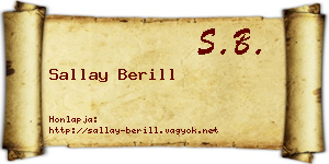 Sallay Berill névjegykártya